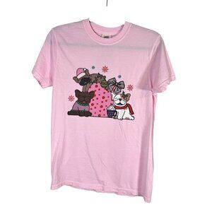 Frenchie Friends Bulldog Christmas Graphic Pink S Holiday Festive Dog Lover Chic